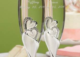 Весільні бокали на металевій ніжці